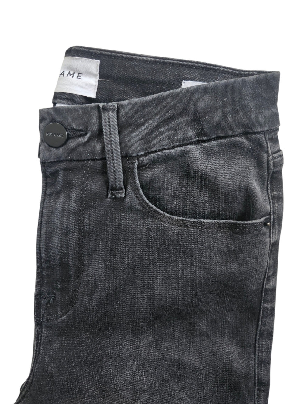 FRAME Le Crop Mini Boot Jeans In Black Wash - Picture 8 of 8